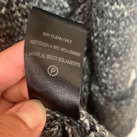 Velvet Graham & spencer womens large wool cardigan sweater black knit raw casual - Picture 8 of 10